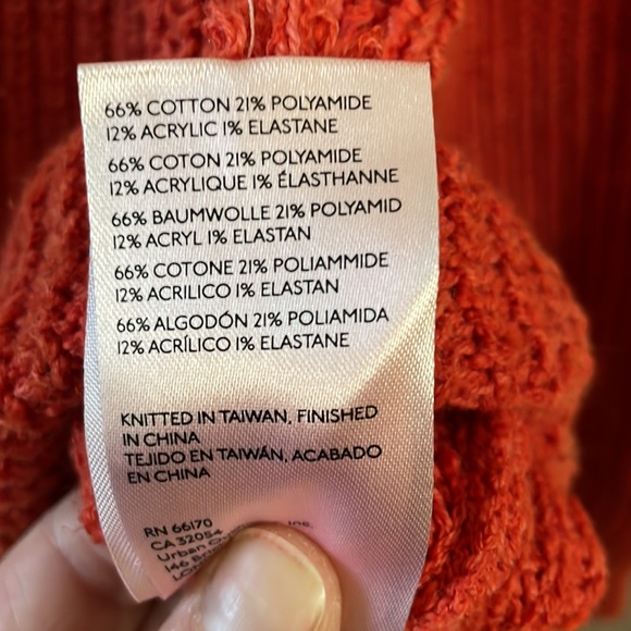 Gorgeous red/orange shaker knit mock neck sweater by Maeve - Anthropologie - Picture 6 of 6